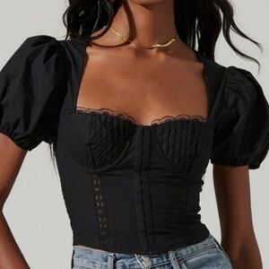 Astr the Label Black Corset Top